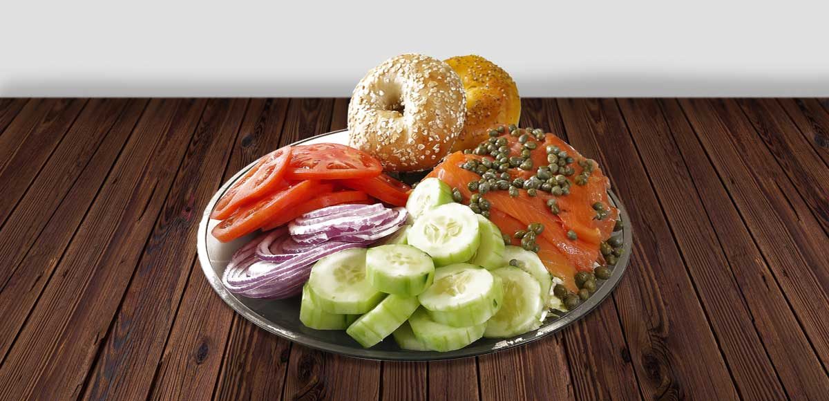 LI Bagel Cafe Salmon Platter